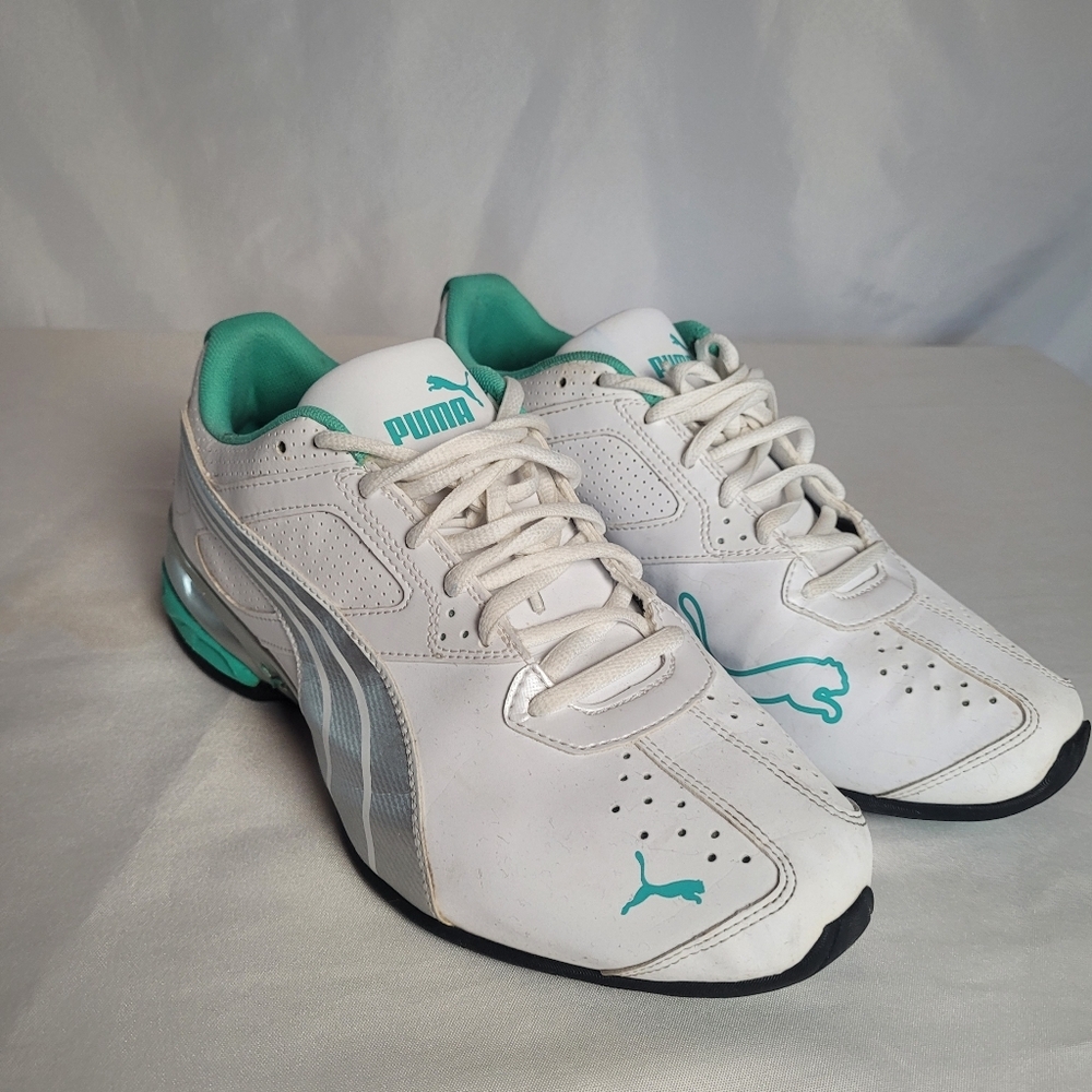 Puma White & Teal Running Shoes Women's Size 9.5
